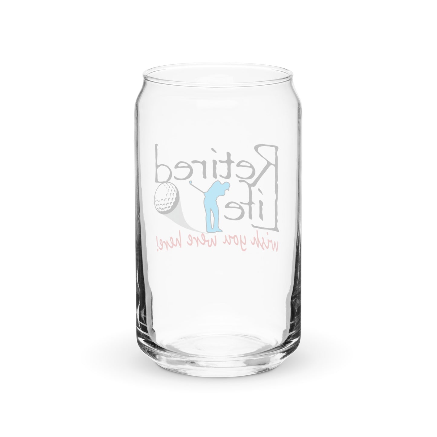 Can-shaped glass Man Golfer
