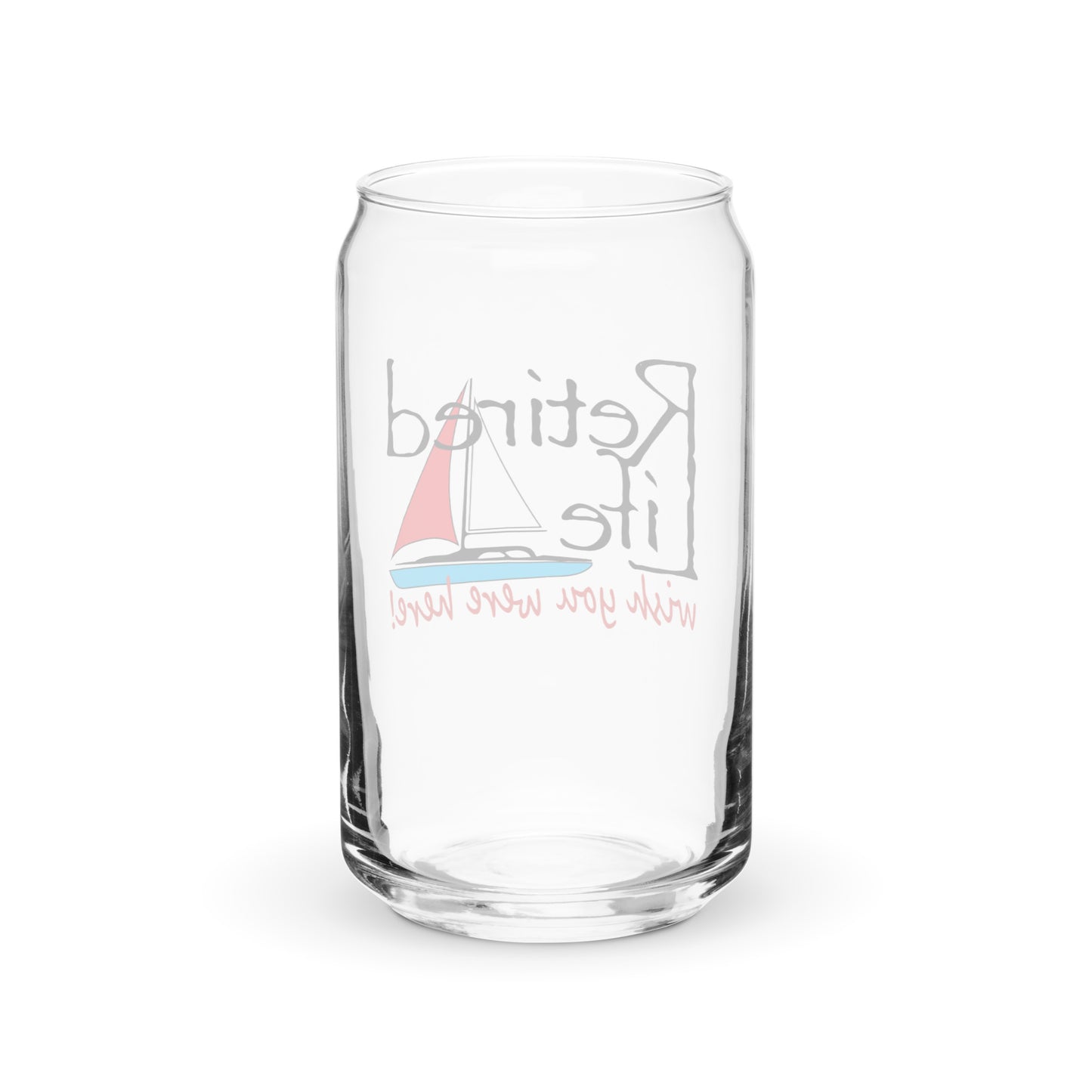 Can-shaped glass Sailboat