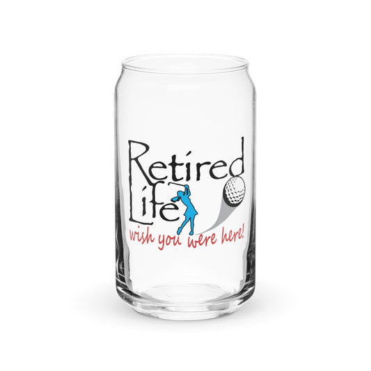 Can-shaped glass Lady Golfer