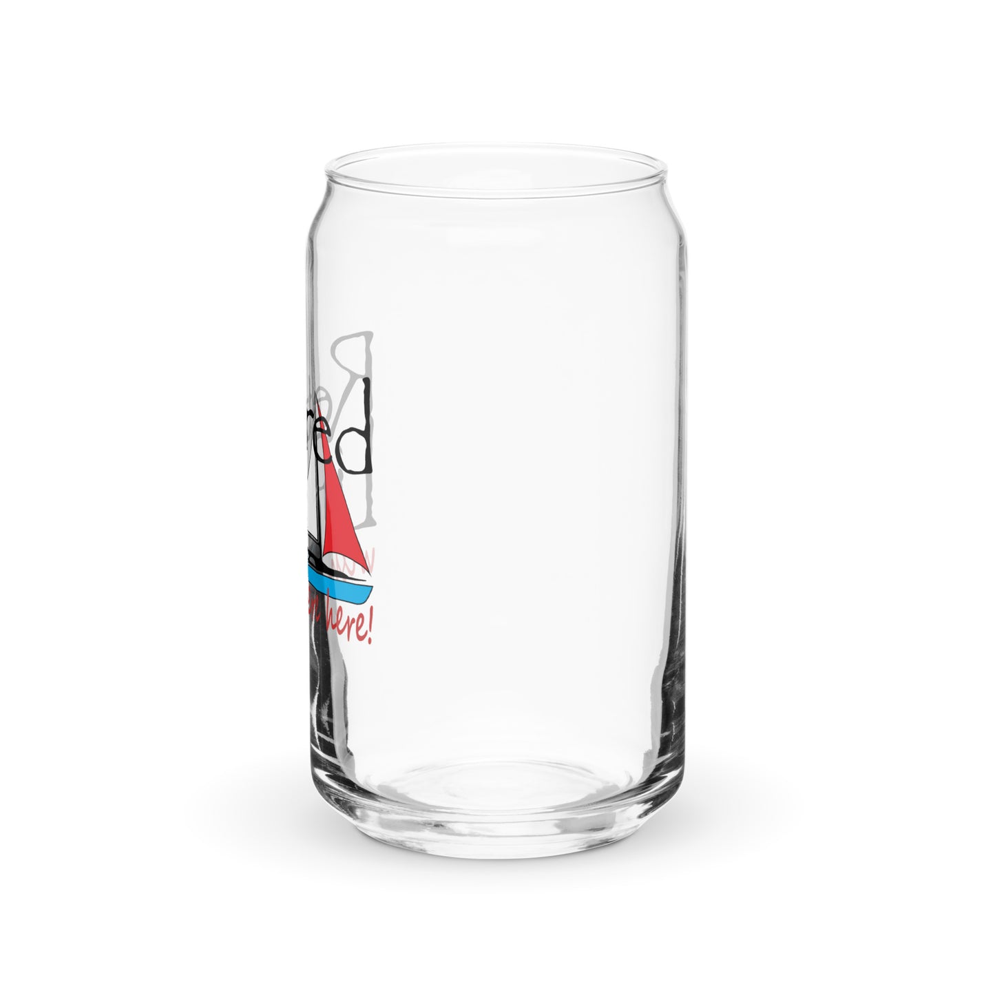 Can-shaped glass Sailboat