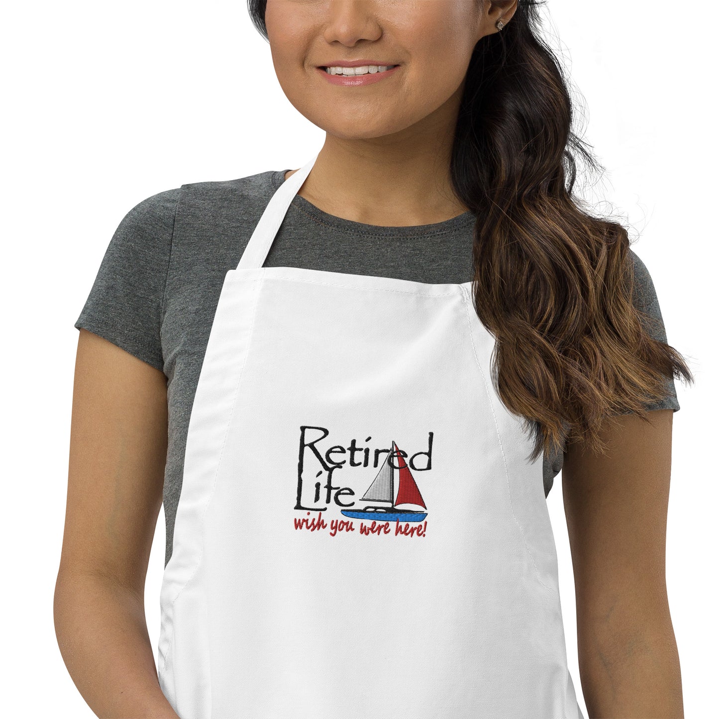 Embroidered Apron Sailboat