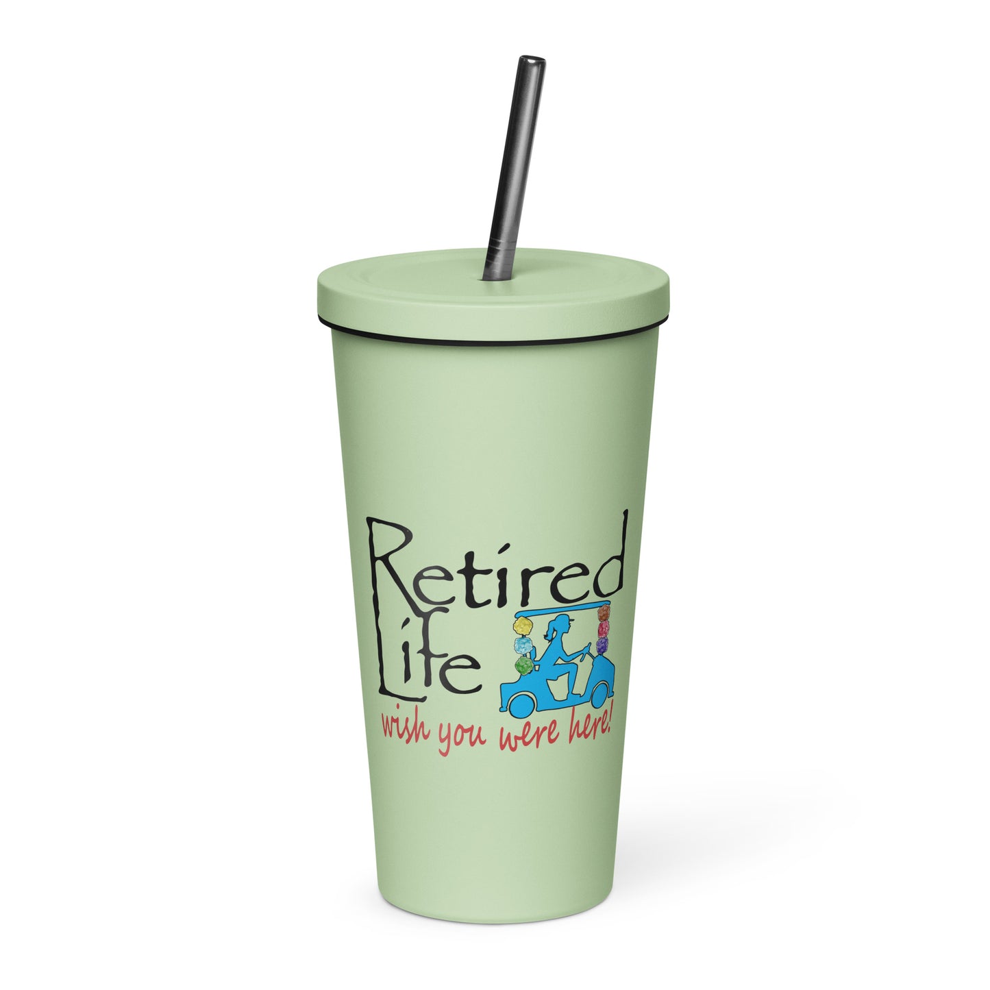 Insulated tumbler with a straw Cart - Loofahs
