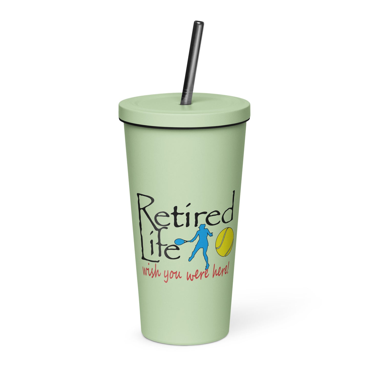 Insulated tumbler with a straw Lady Tennis