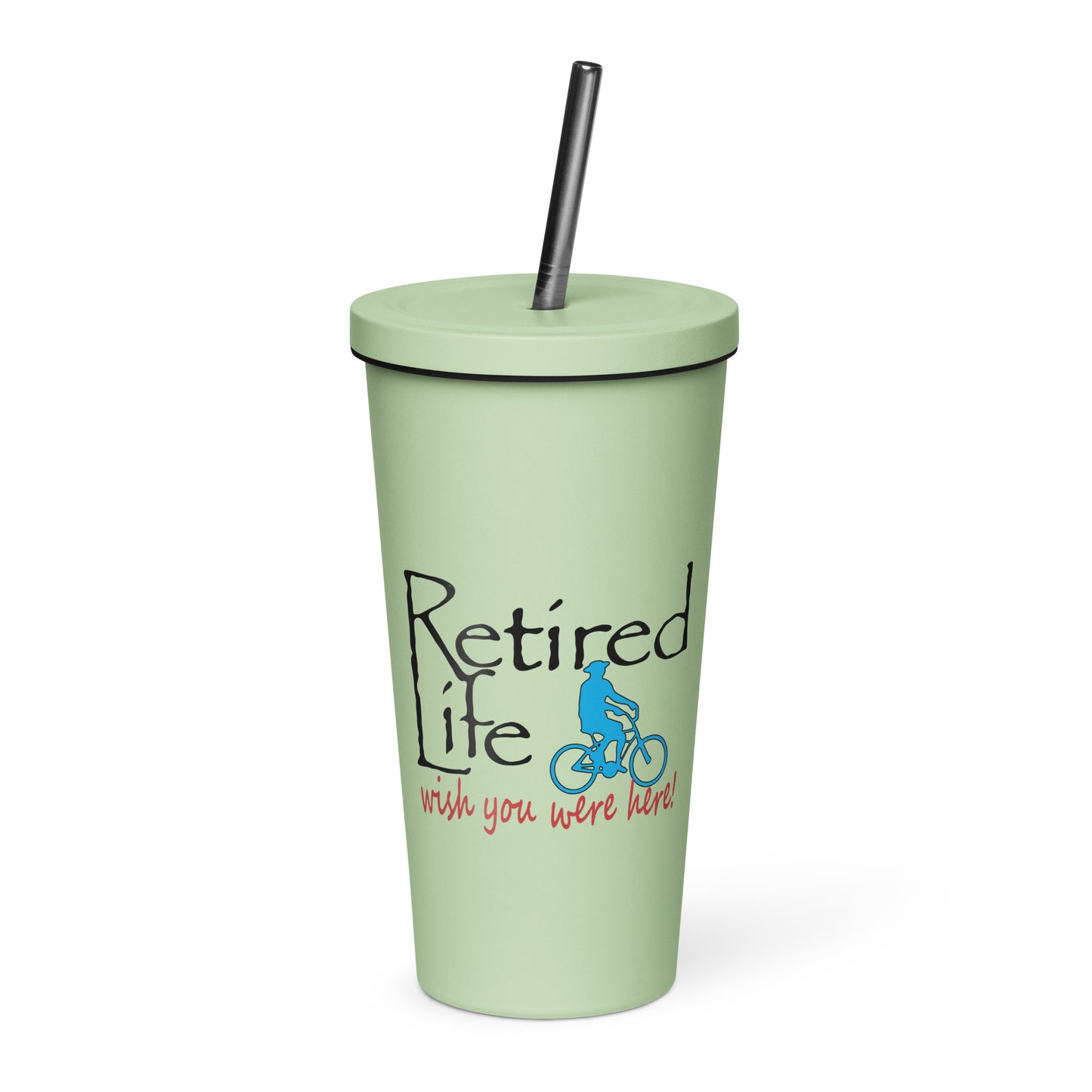 Insulated tumbler with a straw Beach Cruiser Man