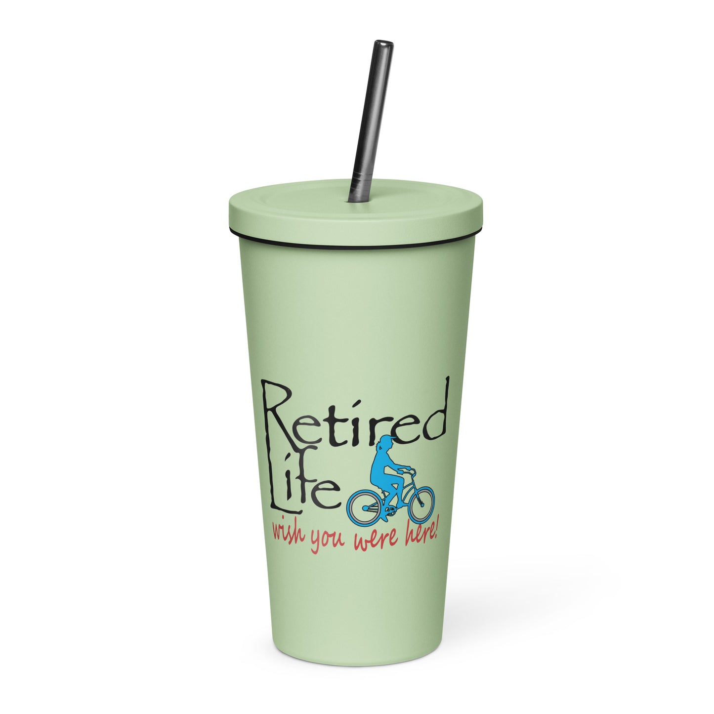 Insulated tumbler with a straw Beach Cruiser Lady