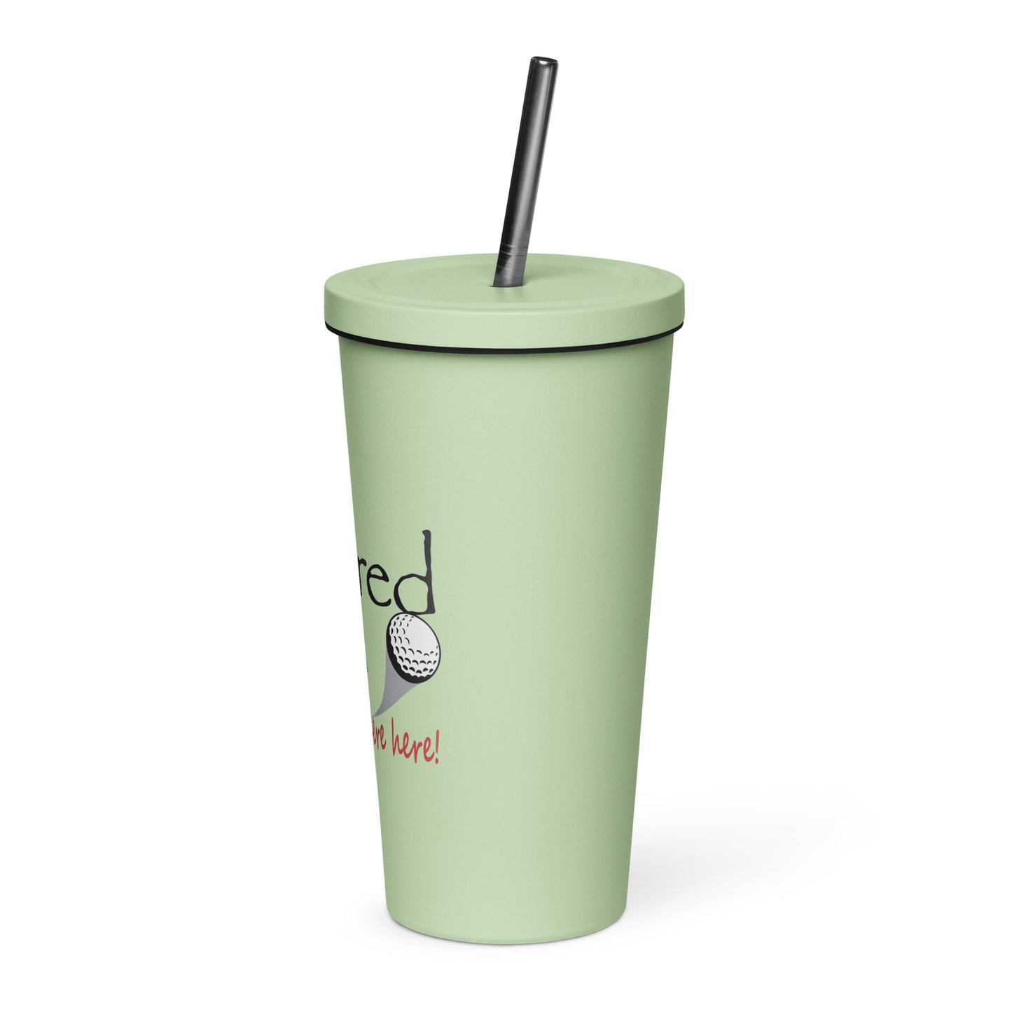 Insulated tumbler with a straw Lady Golfer