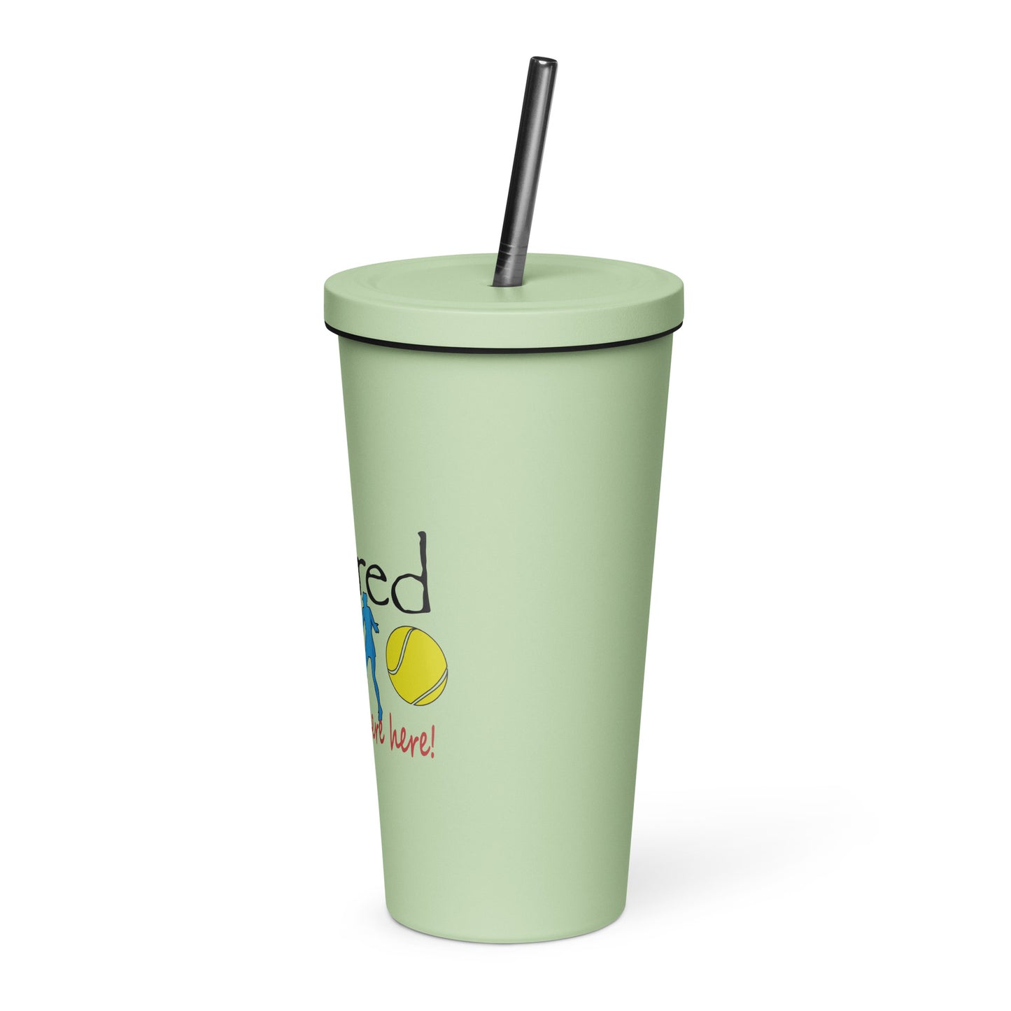 Insulated tumbler with a straw Lady Tennis