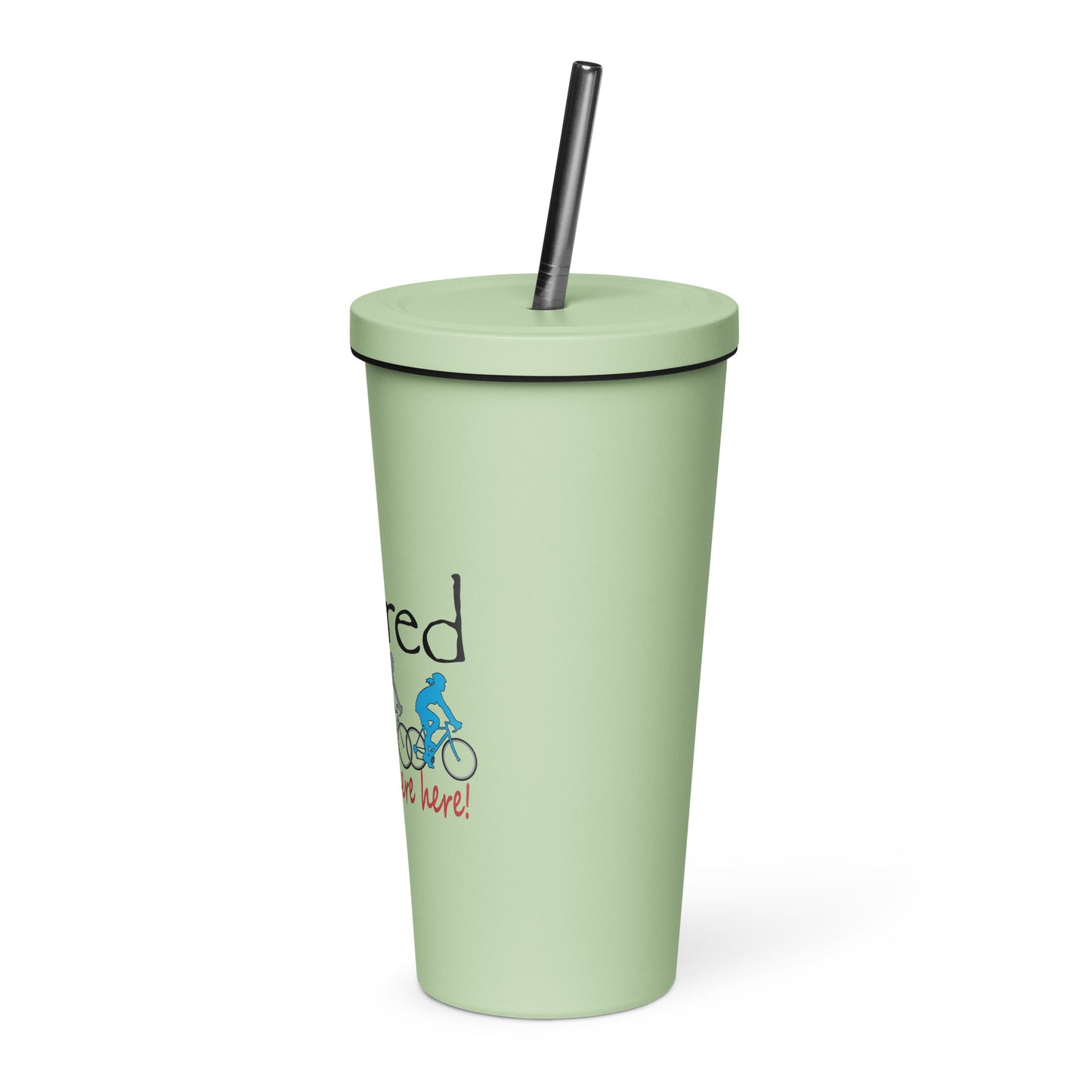 Insulated tumbler with a straw Road Bike Couple