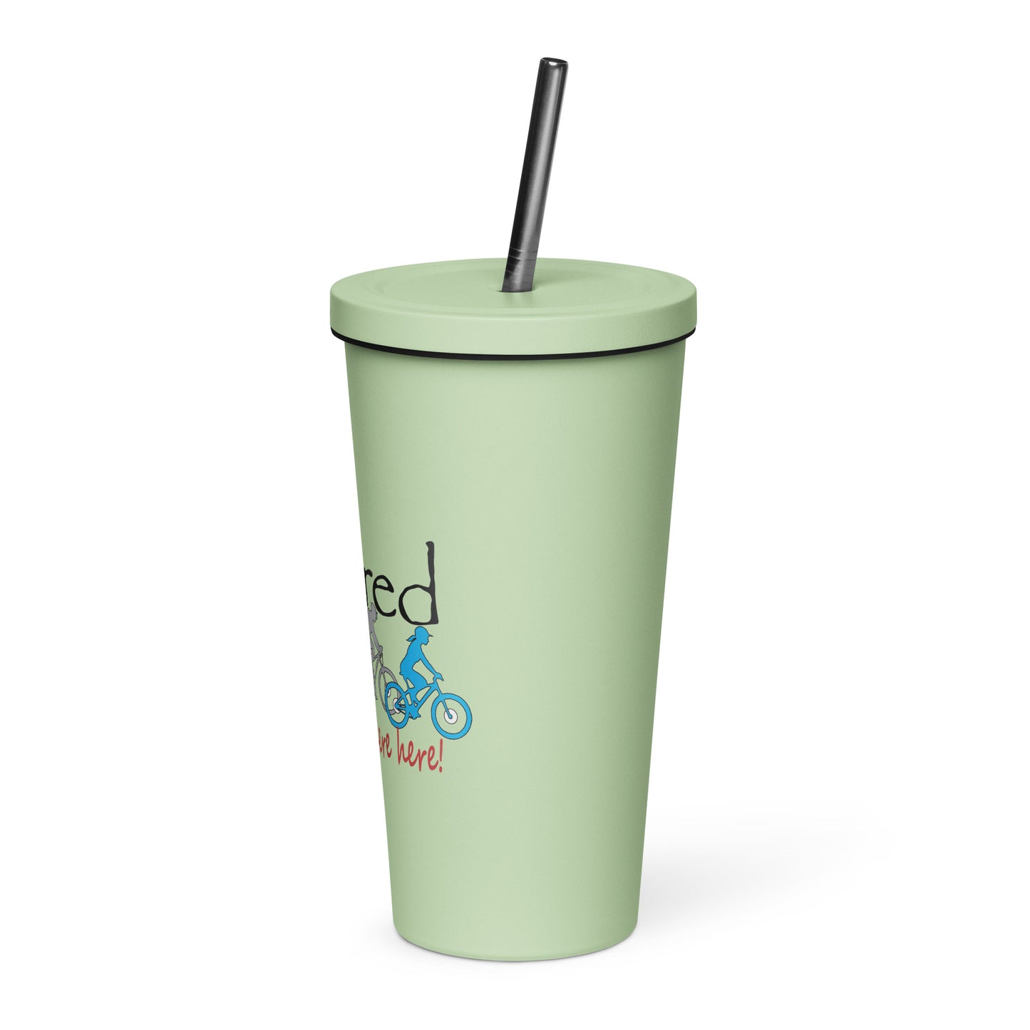 Insulated tumbler with a straw Mountain Bike Couple