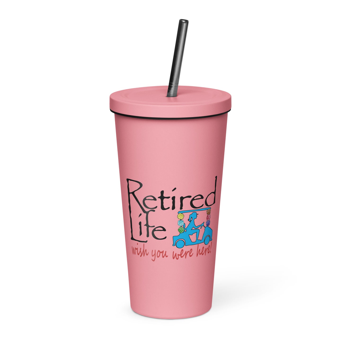 Insulated tumbler with a straw Cart - Loofahs