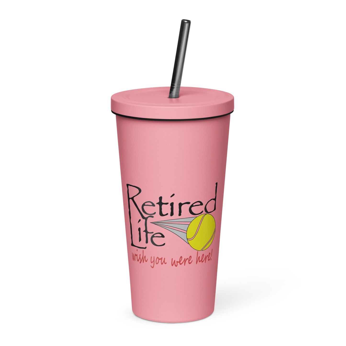 Insulated tumbler with a straw Tennis