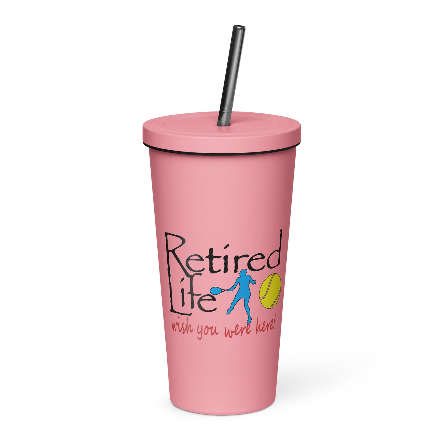 Insulated tumbler with a straw Lady Tennis