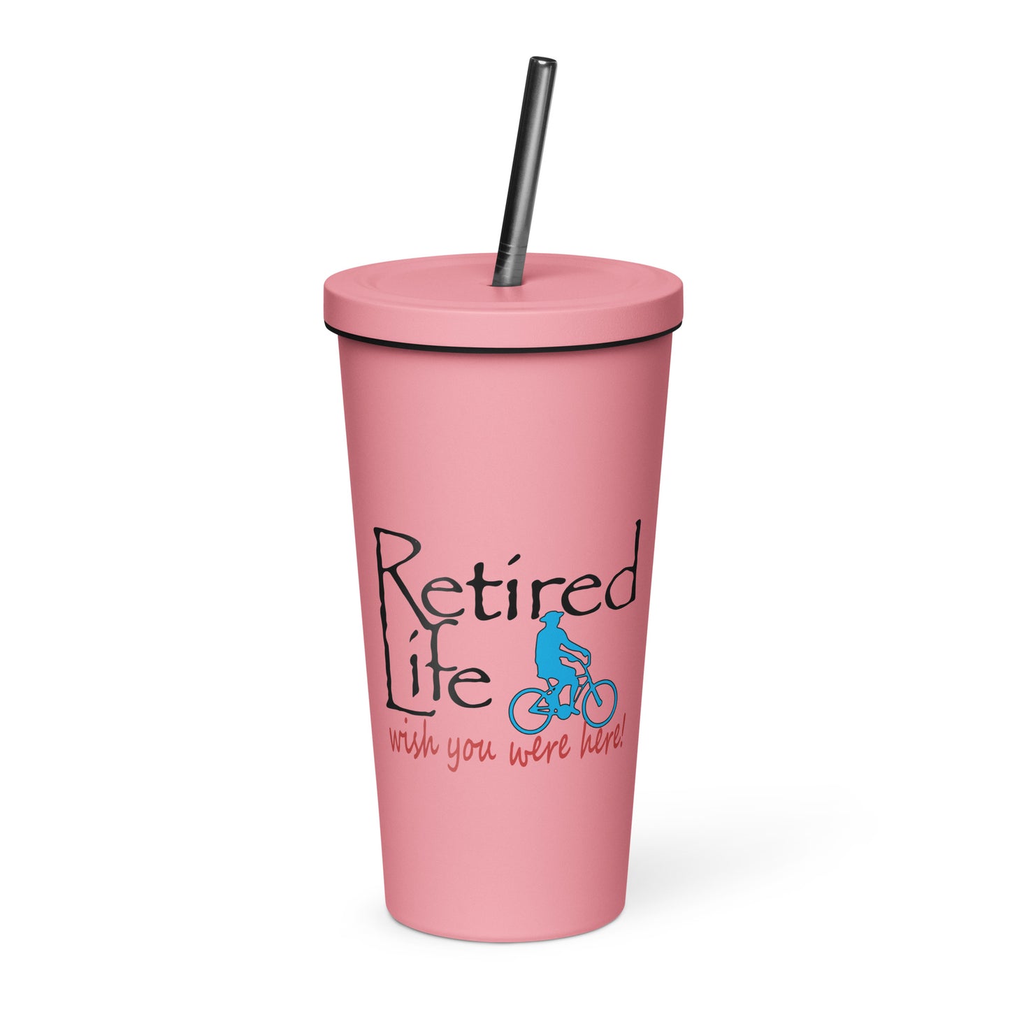 Insulated tumbler with a straw Beach Cruiser Man
