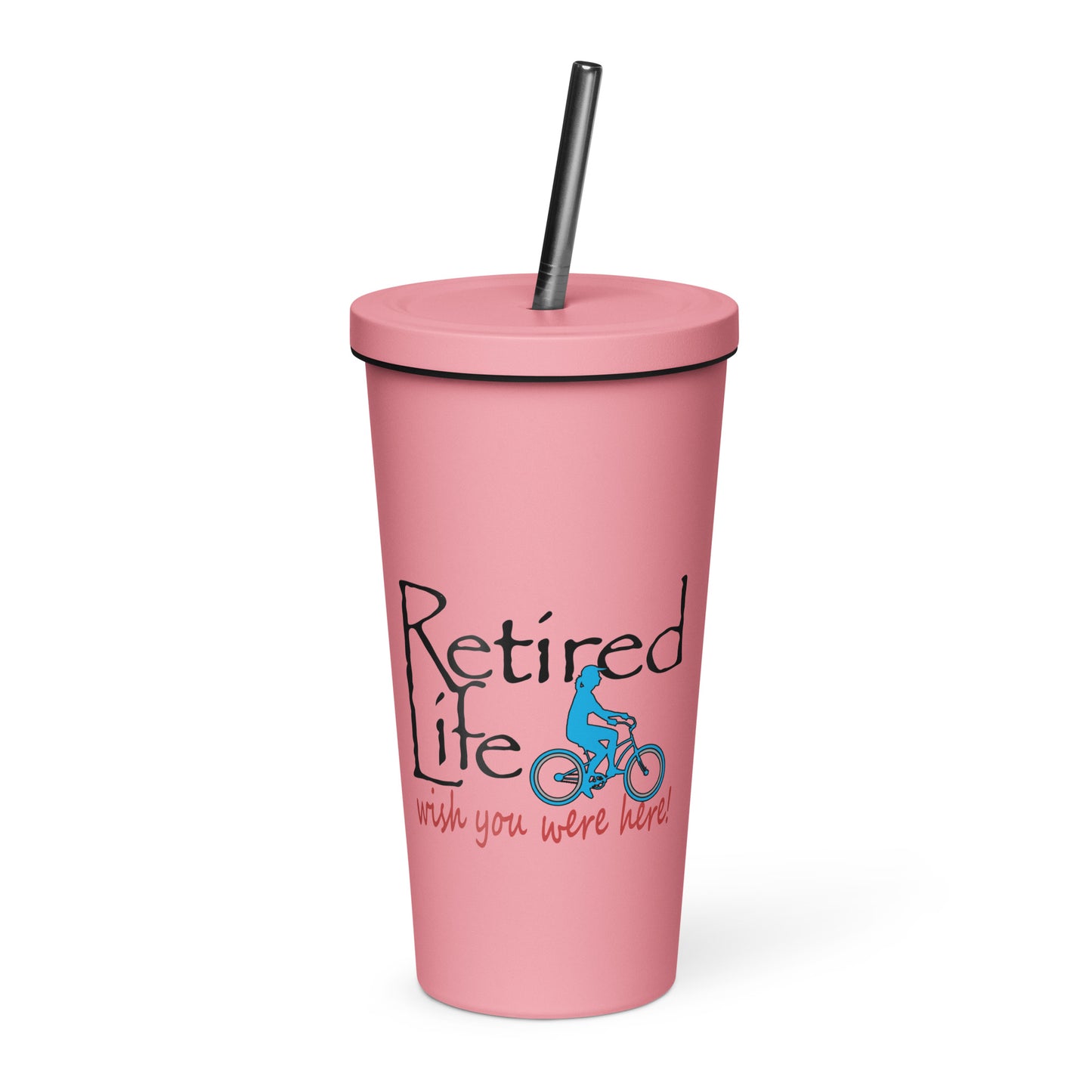 Insulated tumbler with a straw Beach Cruiser Lady