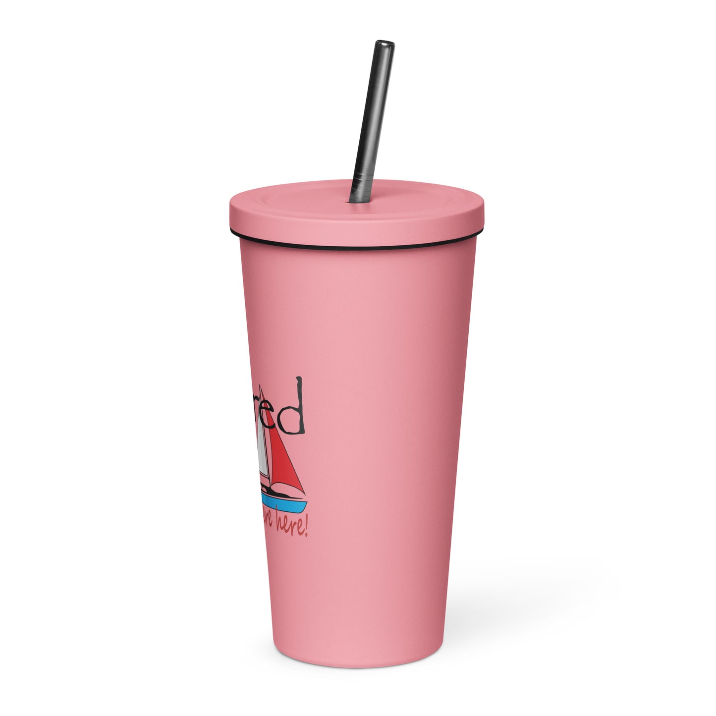 Insulated tumbler with a straw Sailboat