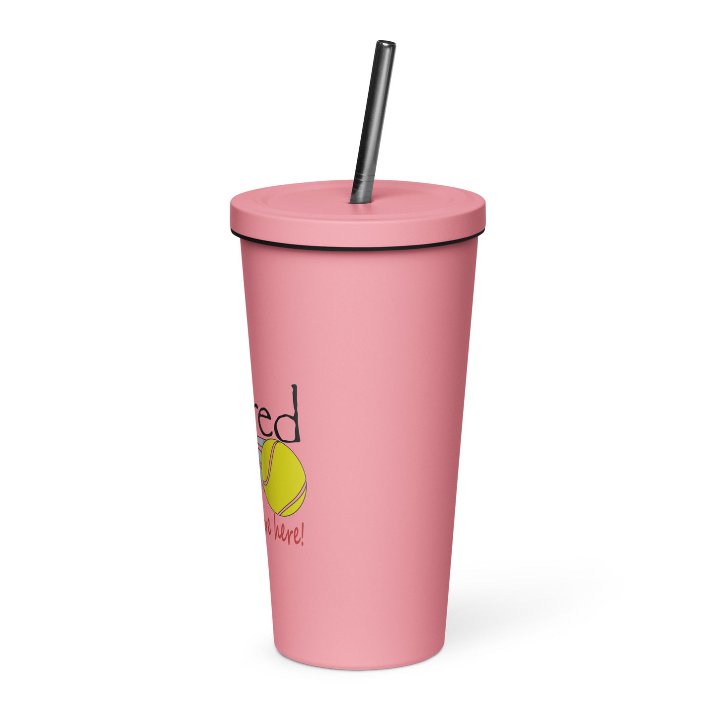 Insulated tumbler with a straw Tennis