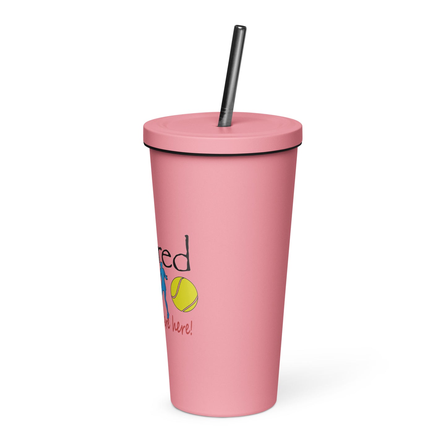 Insulated tumbler with a straw Lady Tennis