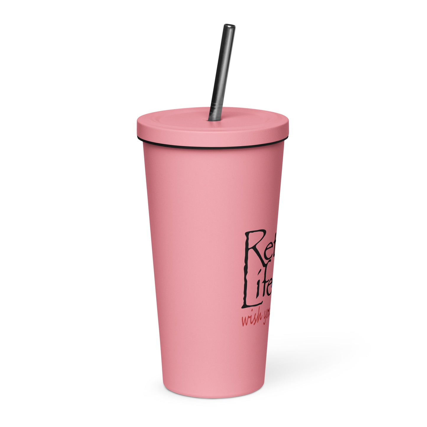 Insulated tumbler with a straw Golf Cart Couple