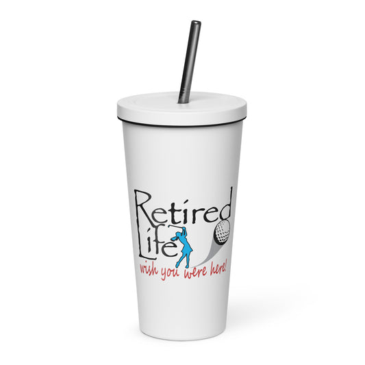 Insulated tumbler with a straw Lady Golfer