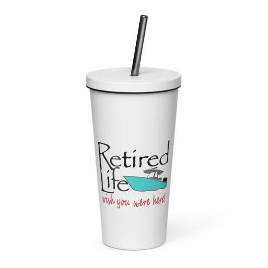 Insulated tumbler with a straw Center Console Boat