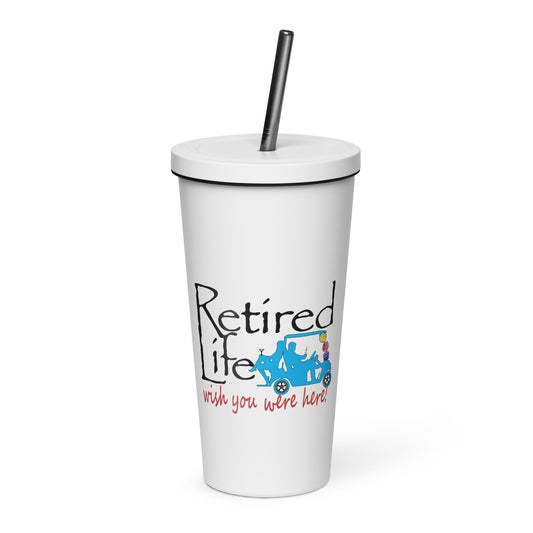 Insulated tumbler with a straw Cart - Loofahs Couple
