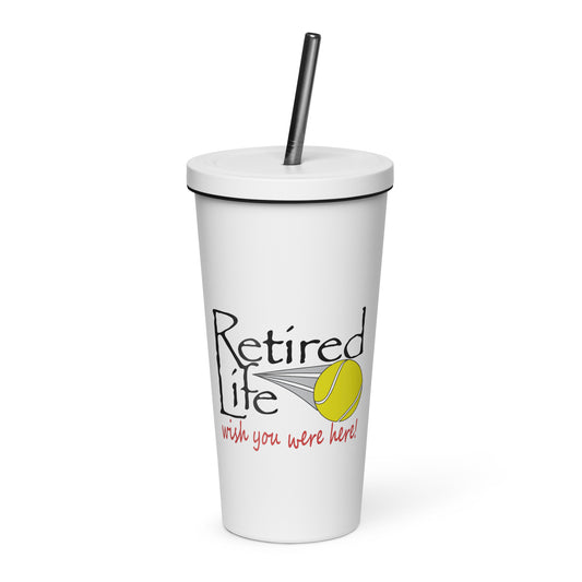 Insulated tumbler with a straw Tennis