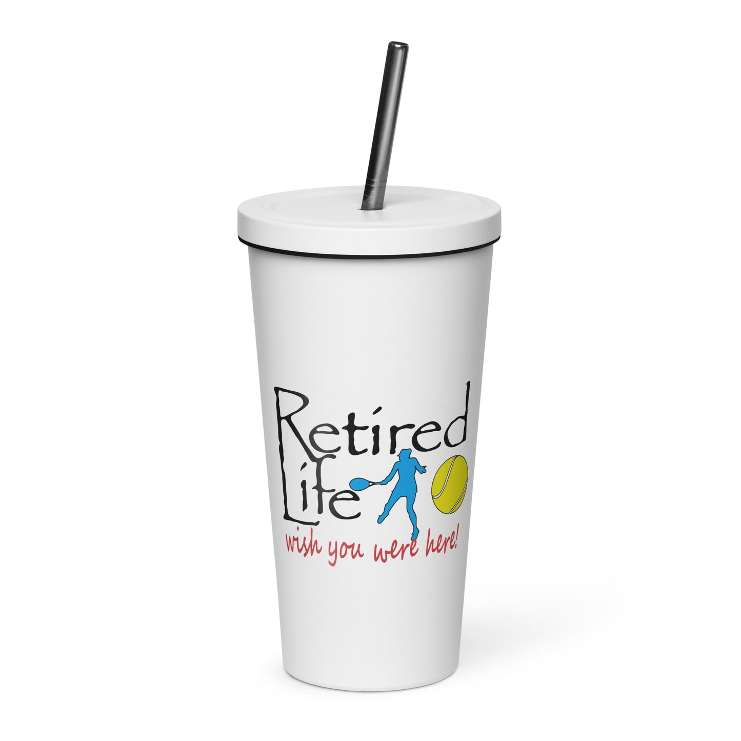 Insulated tumbler with a straw Lady Tennis