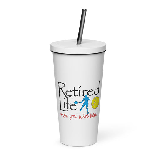 Insulated tumbler with a straw Lady Tennis