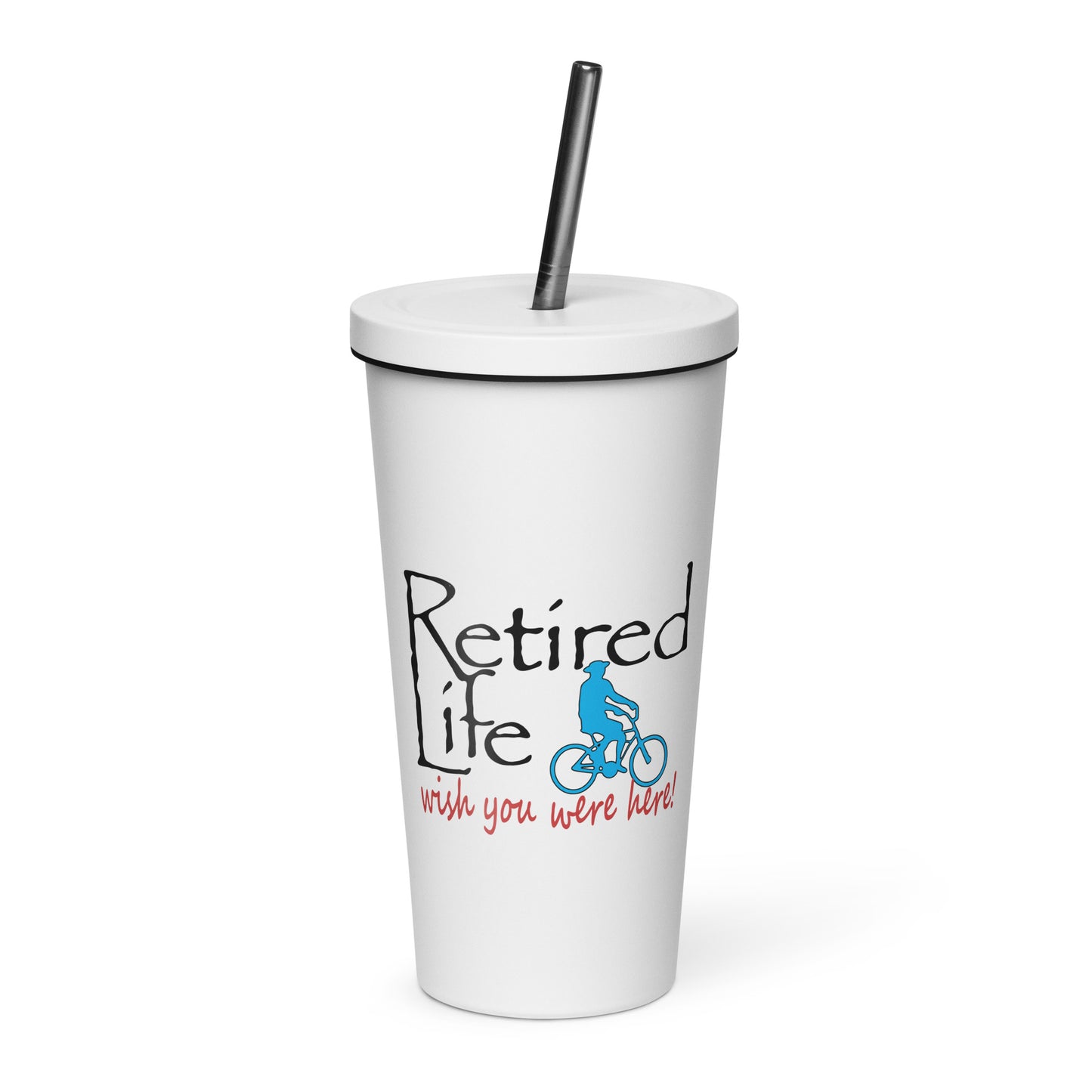 Insulated tumbler with a straw Beach Cruiser Man