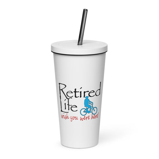 Insulated tumbler with a straw Beach Cruiser Man