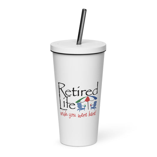 Insulated tumbler with a straw Beach