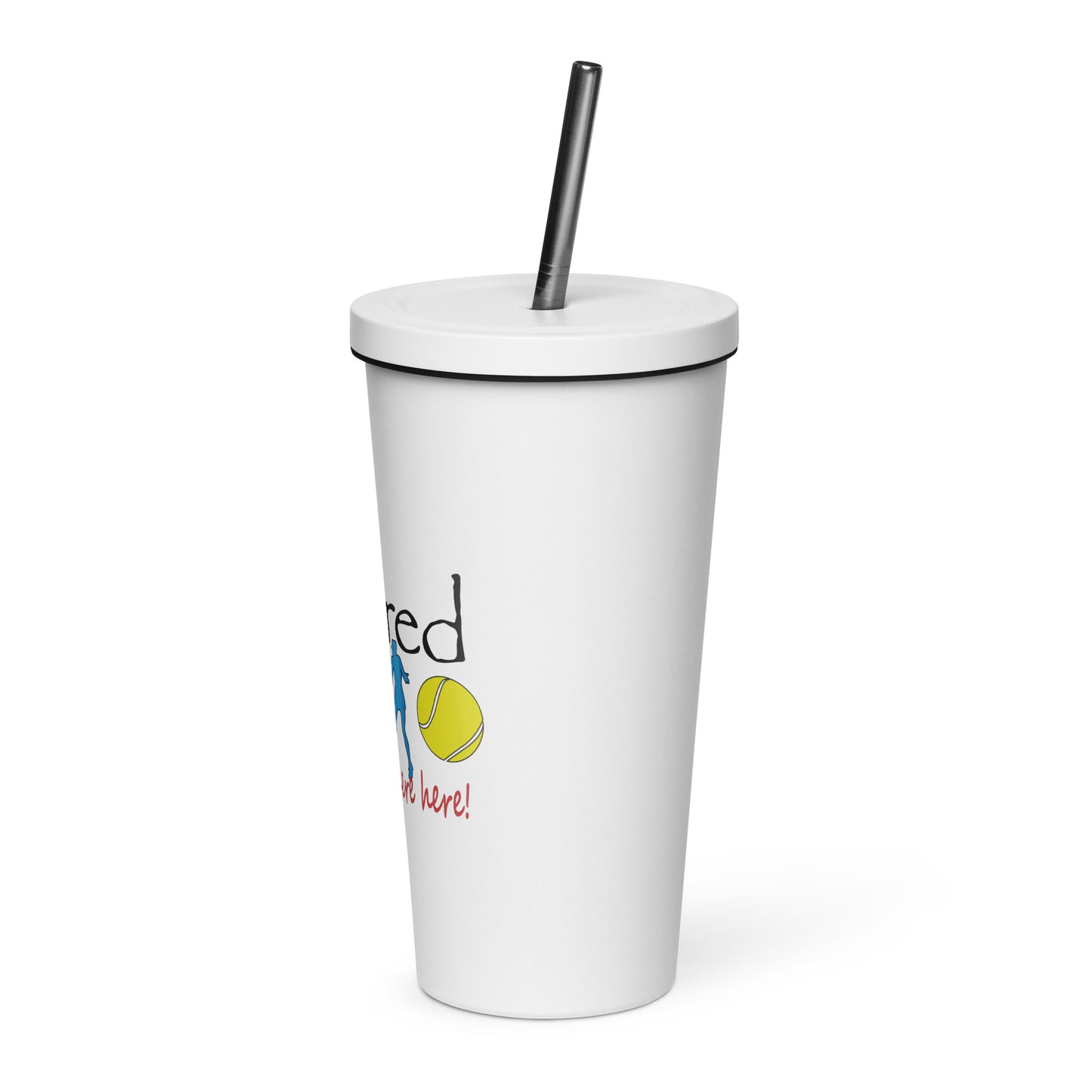 Insulated tumbler with a straw Lady Tennis