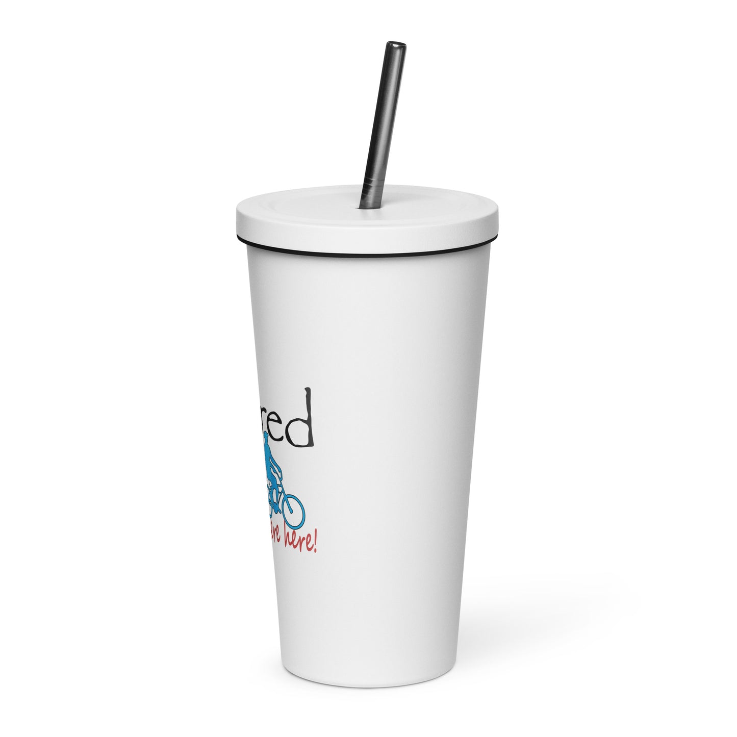 Insulated tumbler with a straw Beach Cruiser Man