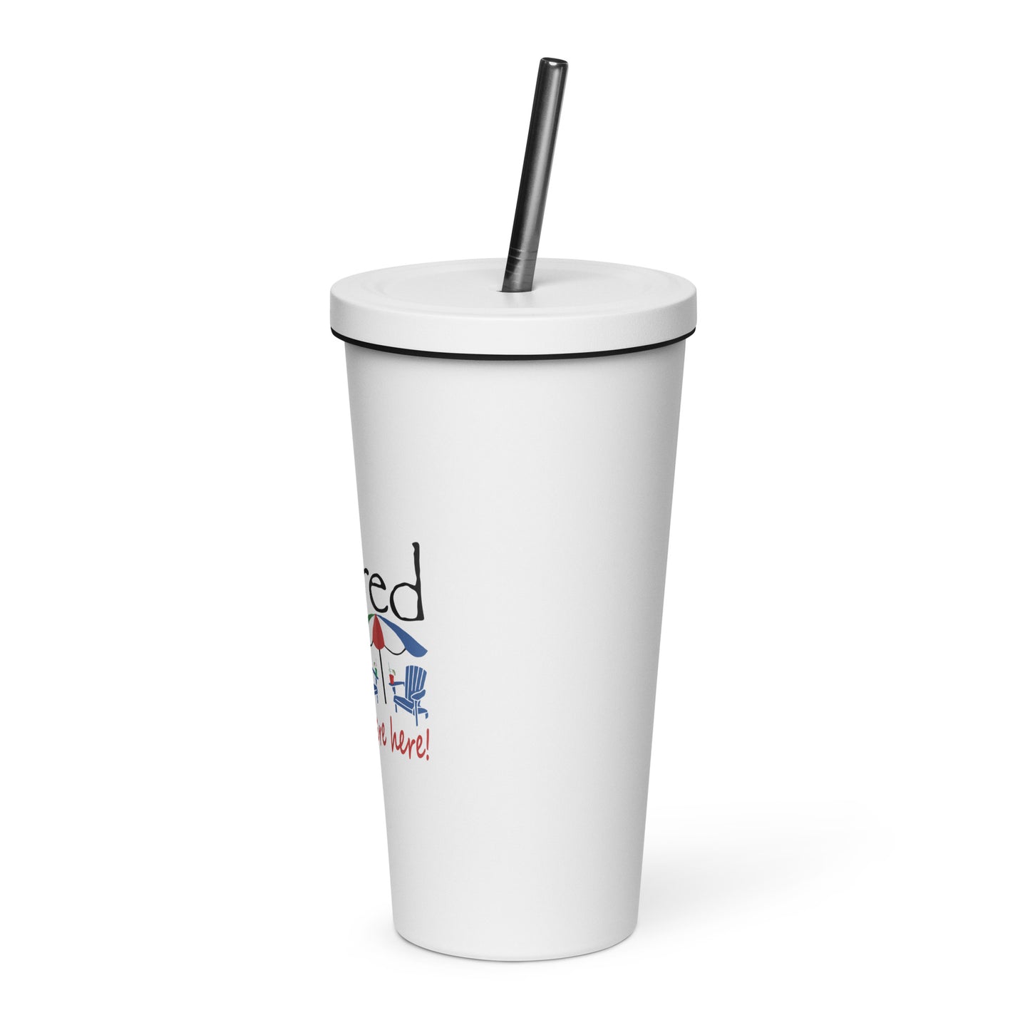 Insulated tumbler with a straw Beach