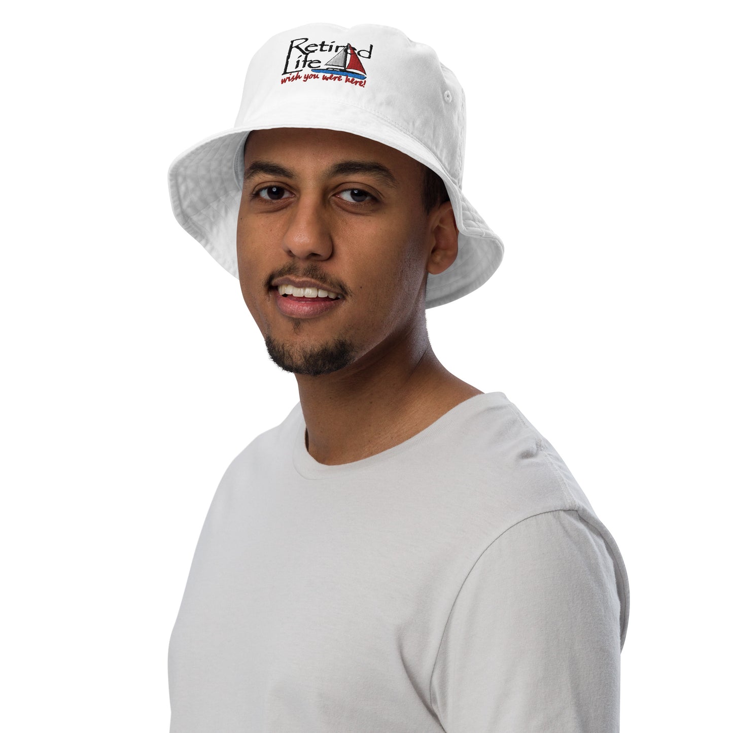 Organic bucket hat Sailboat