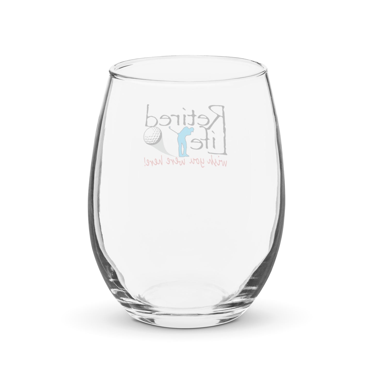 Stemless wine glass Man Golfer