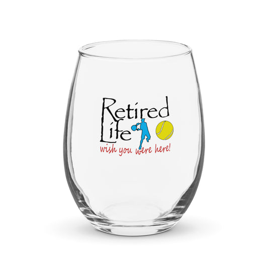 Stemless wine glass Man Tennis