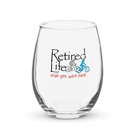 Stemless wine glass Mountain Bike Couple