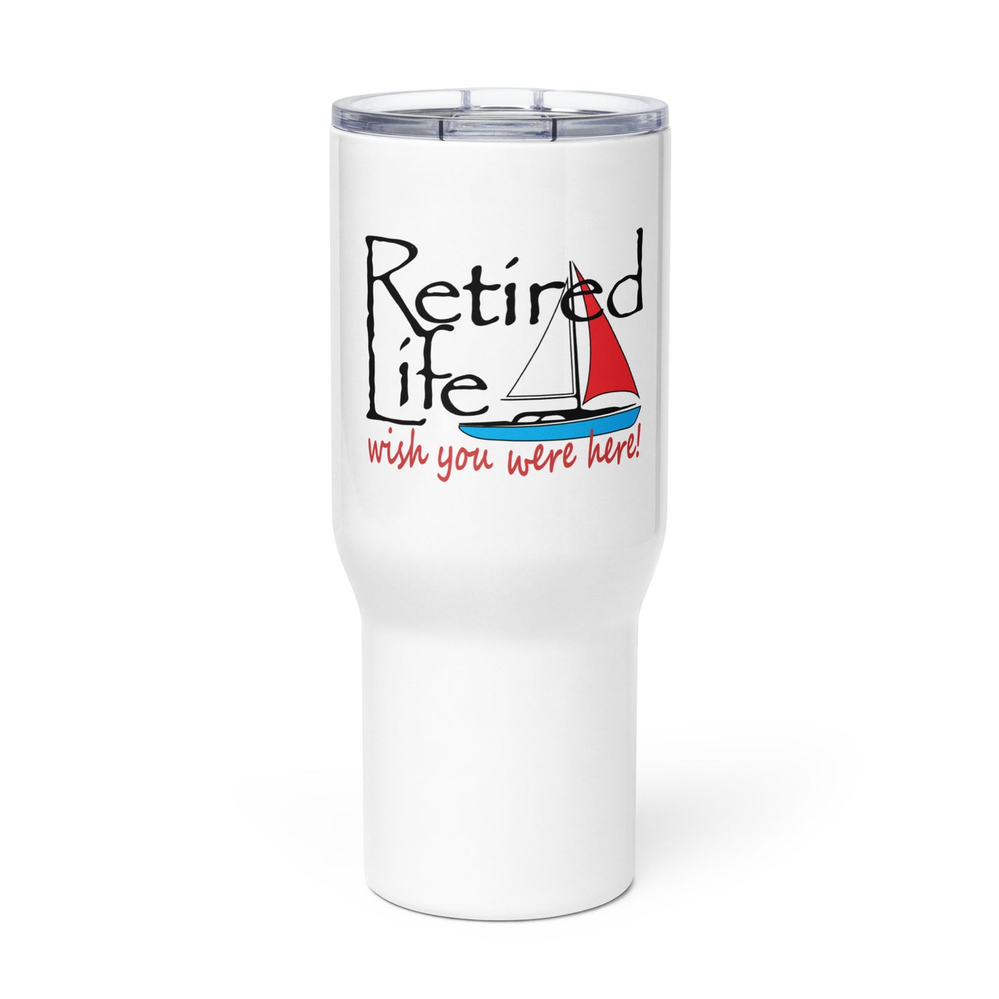 Travel mug with a handle Sailboat