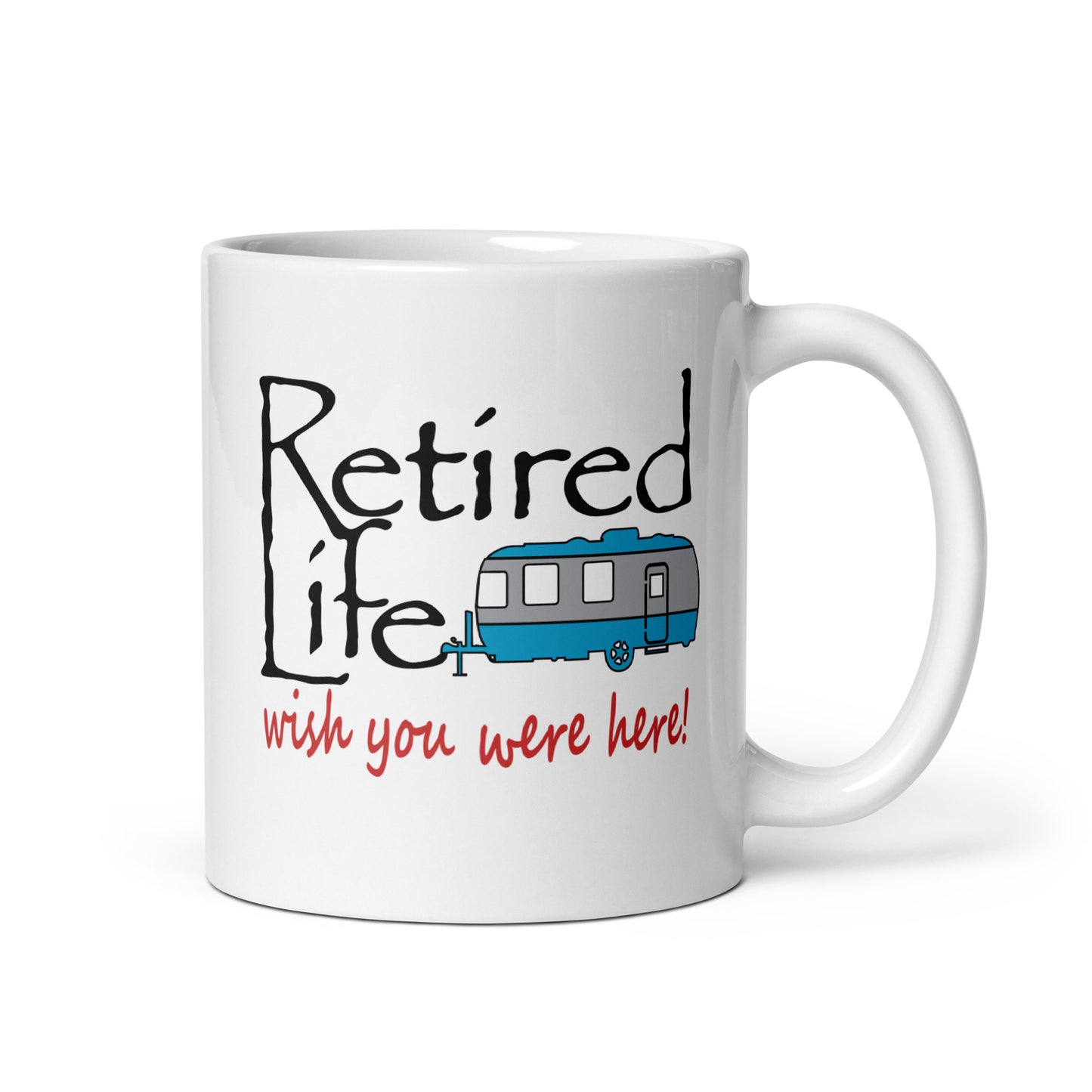 White glossy mug Travel Trailer