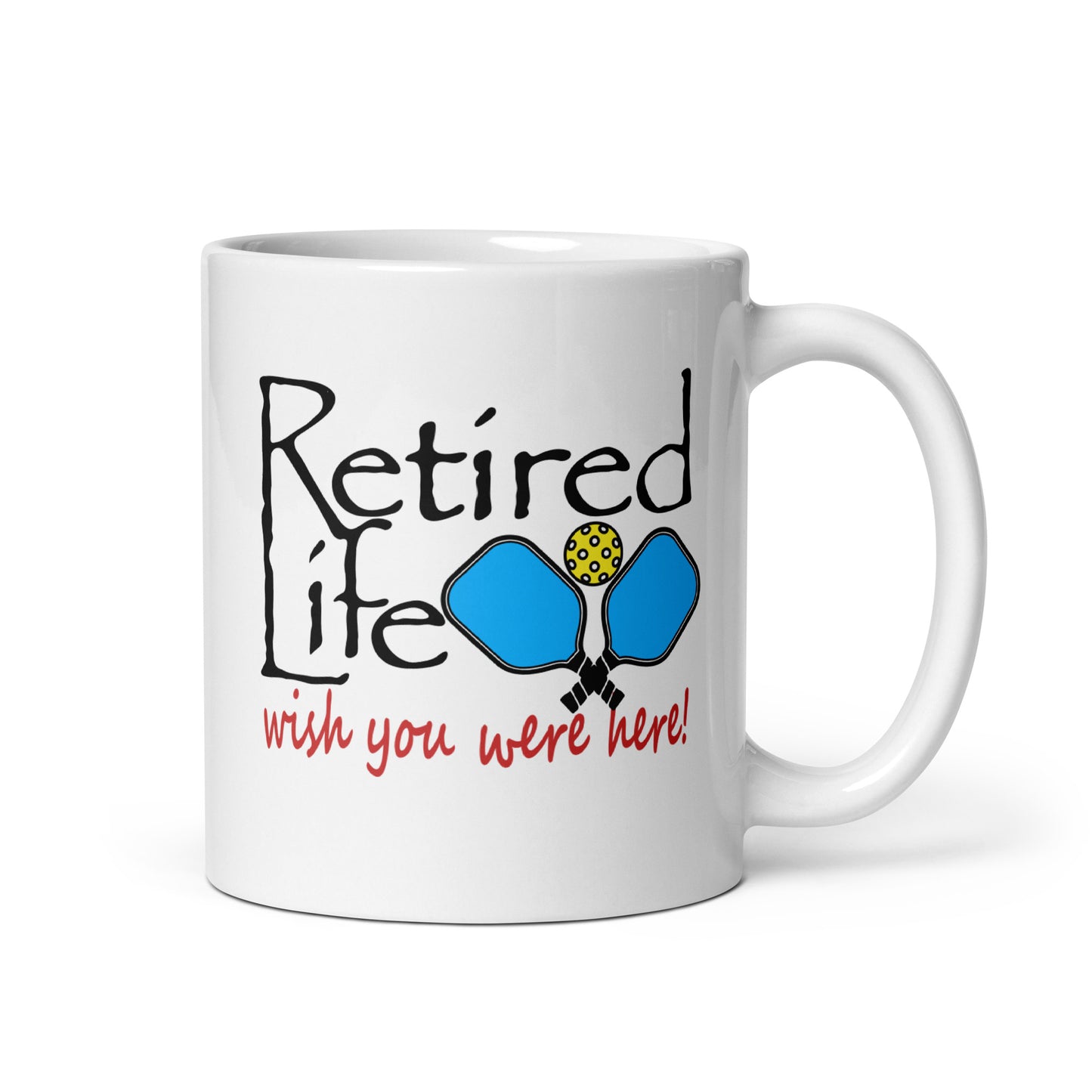 White glossy mug Pickleball Paddles