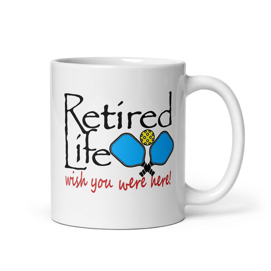 White glossy mug Pickleball Paddles