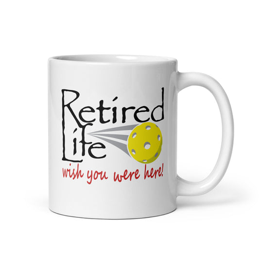White glossy mug Pickleball