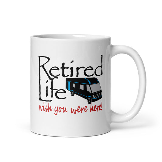 White glossy mug Motorhome