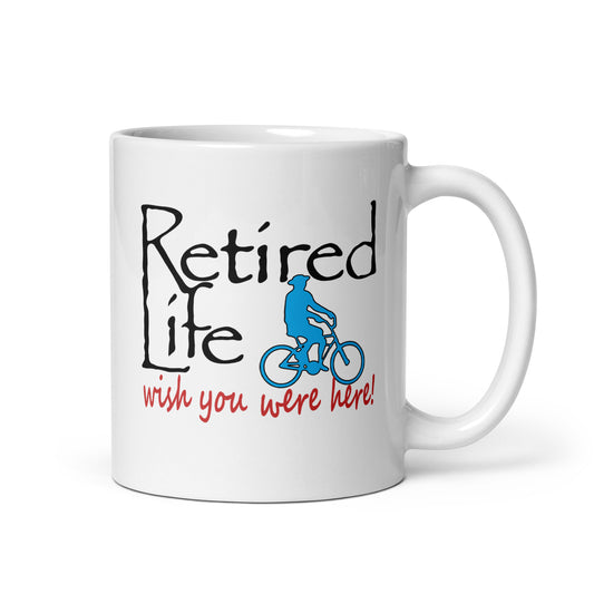 White glossy mug Beach Cruiser Man