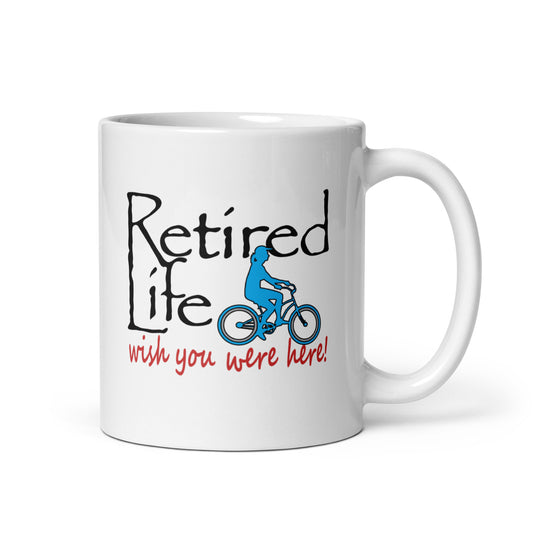 White glossy mug Beach Cruiser Lady